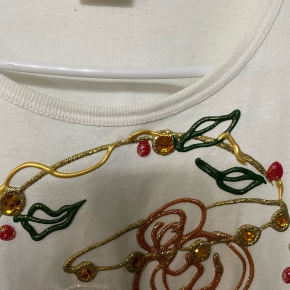 Vintage 90’s Karla Marie OSFA Made USA Christmas Art Sweater - Picture 5 of 5